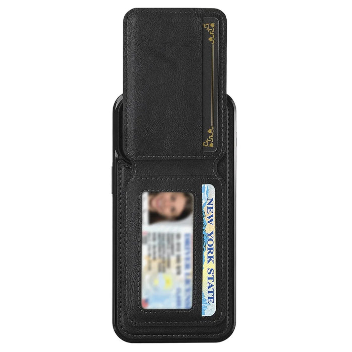 LC.IMEEKE L3 For iPhone 14 Pro Max Magnetic Case Detachable Card Holder Leather+TPU Mobile Cover - Black - 4