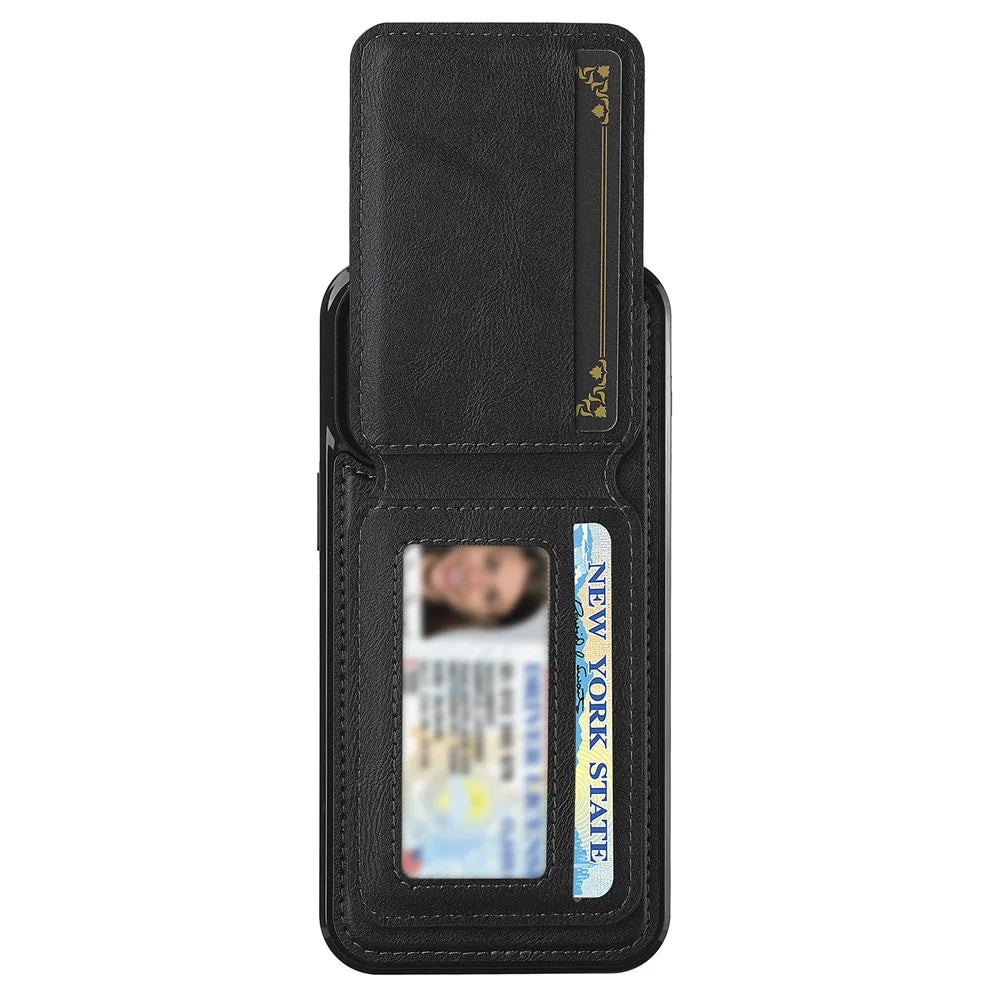 LC.IMEEKE L3 For iPhone 14 Pro Magnetic Case Detachable Card Holder Leather+TPU Mobile Cover - Black - 4