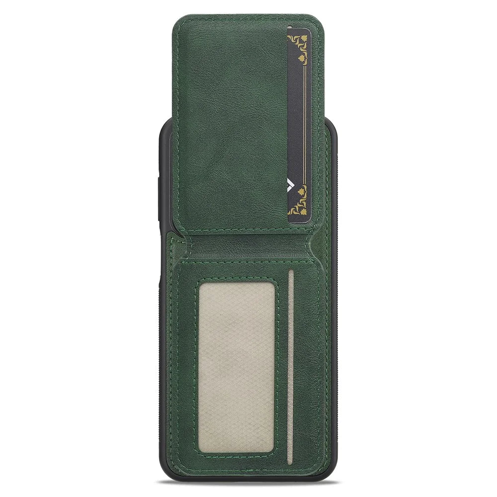 LC.IMEEKE L3 For Samsung Galaxy S24 Magnetic Case Detachable Card Holder Leather+TPU Mobile Cover - Green - 4