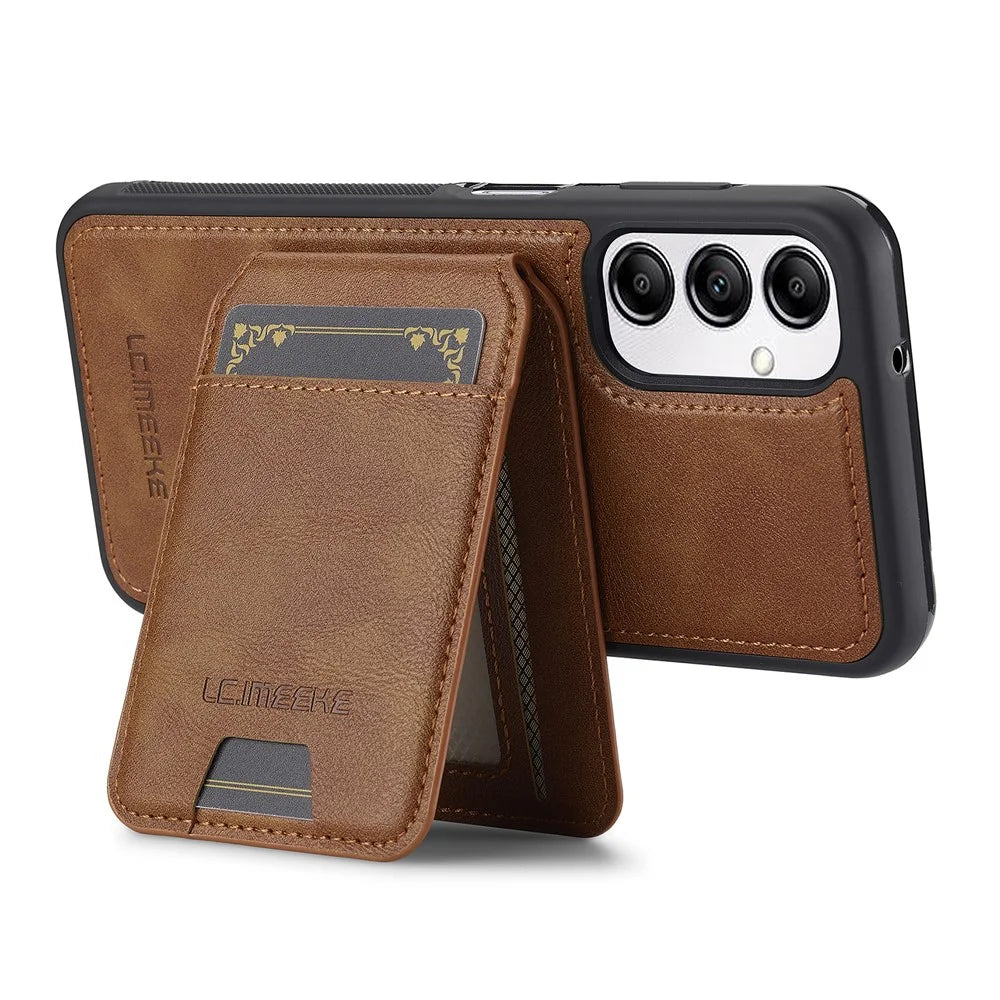 LC.IMEEKE L3 For Samsung Galaxy A34 5G Magnetic Case Detachable Card Holder Leather+TPU Mobile Cover - Brown - 3
