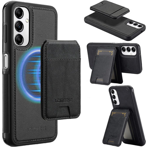 LC.IMEEKE L3 For Samsung Galaxy A54 5G Magnetic Case Detachable Card Holder Leather+TPU Mobile Cover - Black - 1