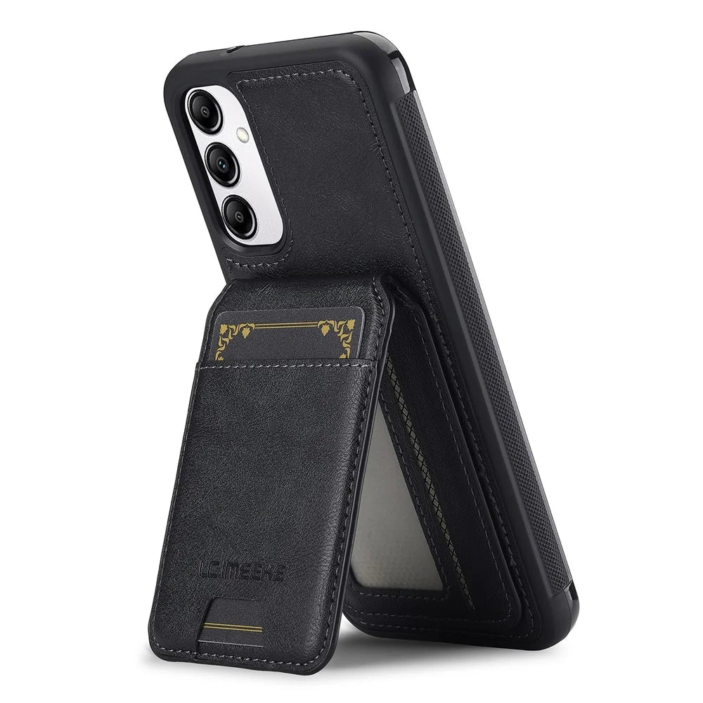 LC.IMEEKE L3 For Samsung Galaxy A54 5G Magnetic Case Detachable Card Holder Leather+TPU Mobile Cover - Black - 2