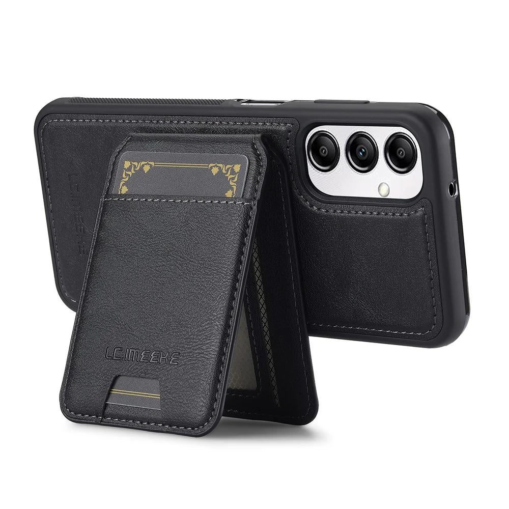 LC.IMEEKE L3 For Samsung Galaxy A54 5G Magnetic Case Detachable Card Holder Leather+TPU Mobile Cover - Black - 3