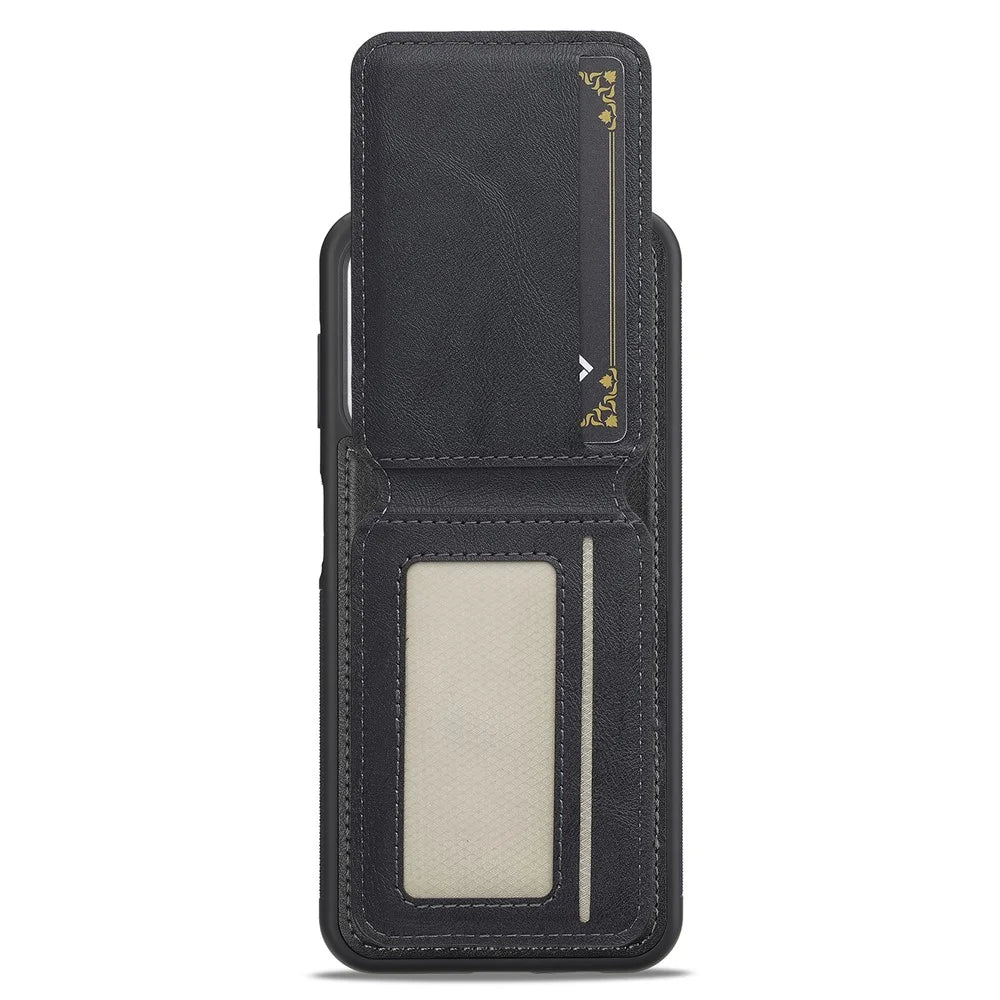 LC.IMEEKE L3 For Samsung Galaxy A54 5G Magnetic Case Detachable Card Holder Leather+TPU Mobile Cover - Black - 4
