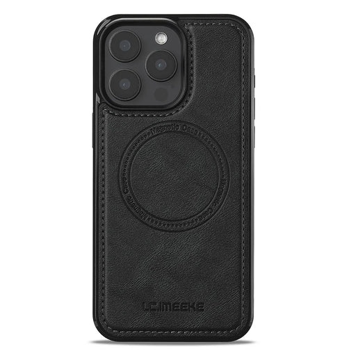 LC.IMEEKE L5 For iPhone 14 Pro Max Magnetic Phone Case Leather Back Cover with Detachable Card Holder - Black - 2