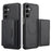 LC.IMEEKE L5 For Samsung Galaxy A16 4G / 5G Magnetic Phone Case Leather Back Cover with Detachable Card Holder - Black - 2