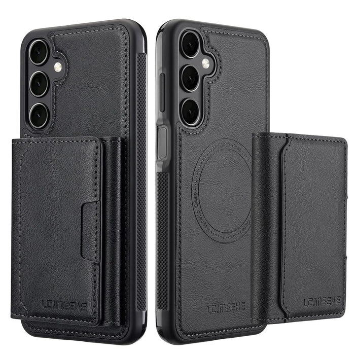 LC.IMEEKE L5 For Samsung Galaxy A16 4G / 5G Magnetic Phone Case Leather Back Cover with Detachable Card Holder - Black - 2