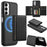 LC.IMEEKE L5 For Samsung Galaxy A14 4G / 5G Magnetic Phone Case Leather Back Cover with Detachable Card Holder - Black - 1
