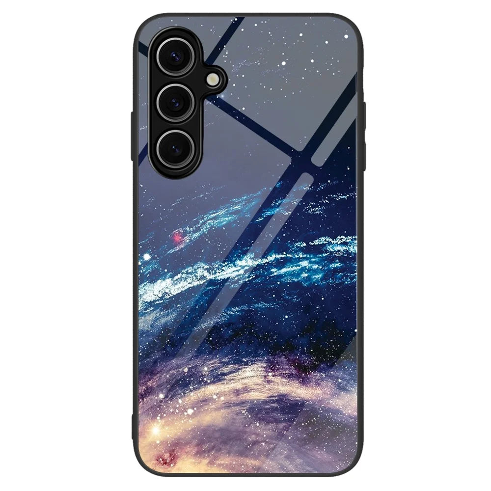 For Samsung Galaxy A16 5G  /  4G Case Tempered Glass+PC+TPU Phone Protector Pattern Printing - The Milky Way - 1