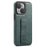 FIERRE SHANN For iPhone 14 Case Kickstand Leather Slim Back Cover - Green - 1