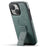 FIERRE SHANN For iPhone 14 Case Kickstand Leather Slim Back Cover - Green - 2