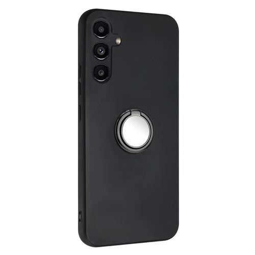 For Samsung Galaxy A56 5G / M56 5G Matte Case Ring Kickstand Soft TPU Phone Cover - Black - 1