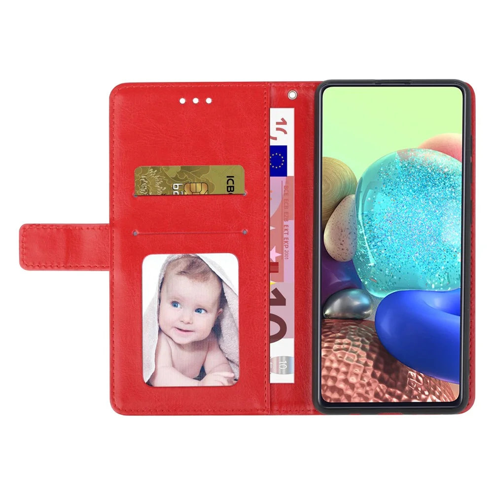 For Samsung Galaxy A56 5G / M56 5G Case with Wrist Strap Y Shaped Lines Imprint Leather Phone Cover - Red - 2