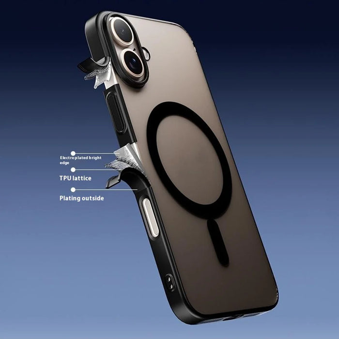 For iPhone 16 Plus Case Compatible with MagSafe Matte PC Back Cover - Black - 3