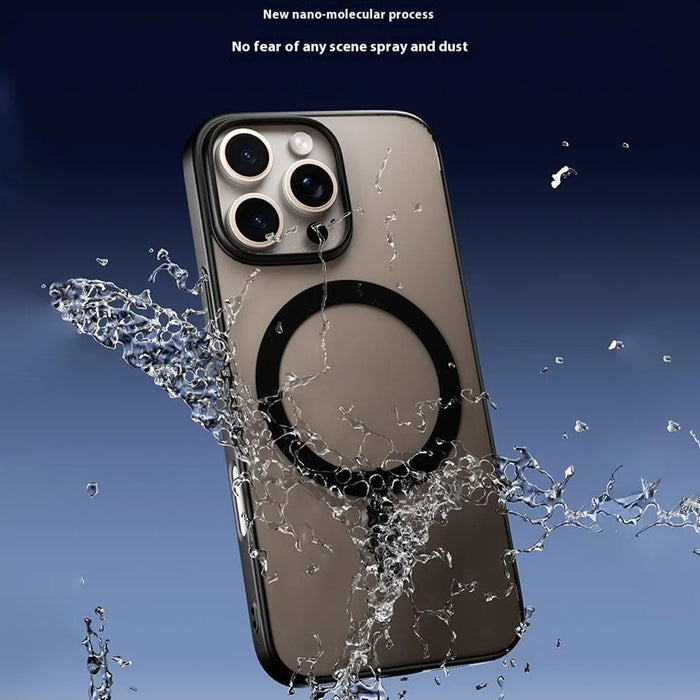 For iPhone 16 Pro Case Compatible with MagSafe Matte PC Back Cover - Black - 5