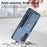 For Samsung Galaxy S25+ Case with Card Holder Kickstand Fiber Pattern Leather Back Cover - Blue - 7
