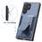 For Samsung Galaxy S25 Ultra Case with Card Holder Kickstand Fiber Pattern Leather Back Cover - Blue - 6