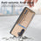 For Samsung Galaxy S25 Case with Card Holder Kickstand Fiber Pattern Leather Back Cover - Beige - 6