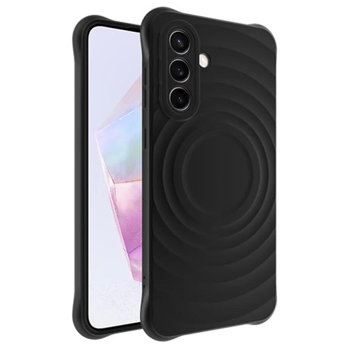 IMAK UC-6 Series for Samsung Galaxy A36 5G Case Water Drop Texture Anti-Skid Matte TPU Cover - Matte Black - 1