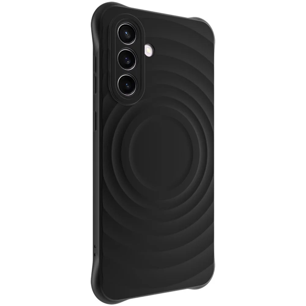 IMAK UC-6 Series for Samsung Galaxy A36 5G Case Water Drop Texture Anti-Skid Matte TPU Cover - Matte Black - 3