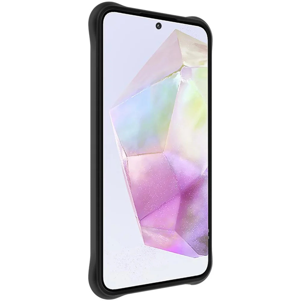 IMAK UC-6 Series for Samsung Galaxy A36 5G Case Water Drop Texture Anti-Skid Matte TPU Cover - Matte Black - 4