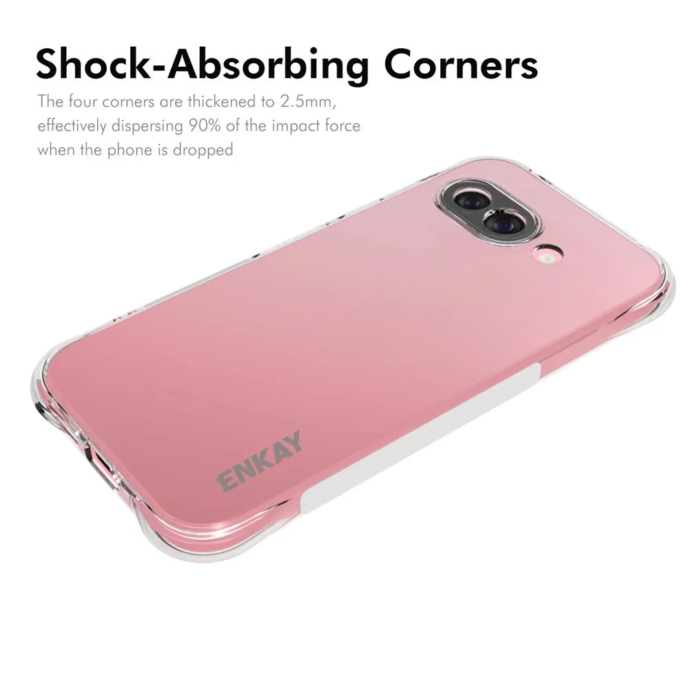 ENKAY HAT PRINCE For Google Pixel 9a Clear Phone Case   Shockproof Anti-Slip TPU Cover - Transparent - 2