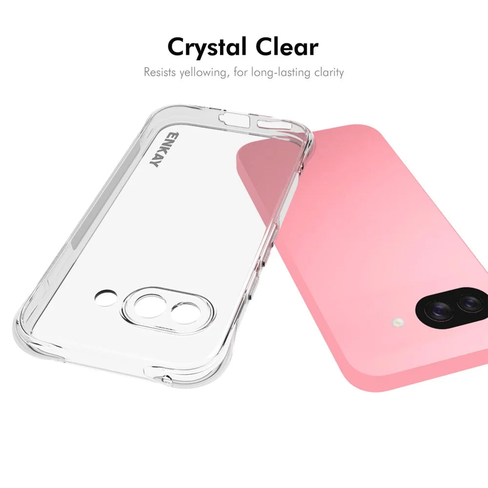 ENKAY HAT PRINCE For Google Pixel 9a Clear Phone Case   Shockproof Anti-Slip TPU Cover - Transparent - 5