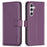 BINFEN COLOR BF17 For Samsung Galaxy A26 5G Case Wallet Folio Flip Leather Cover - Dark Purple - 1