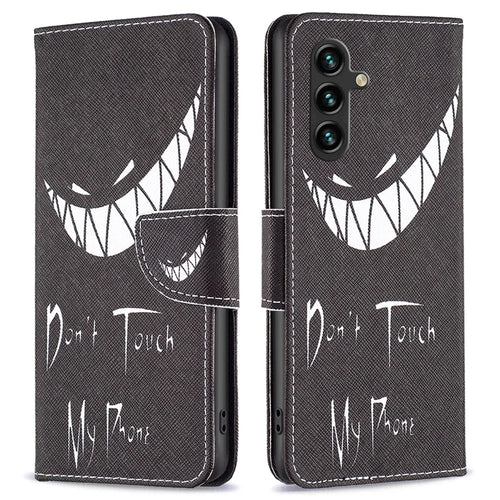 For Samsung Galaxy A56 5G Wallet Case Pattern Print Phone Leather Cover - Don't Touch My Phone - 1