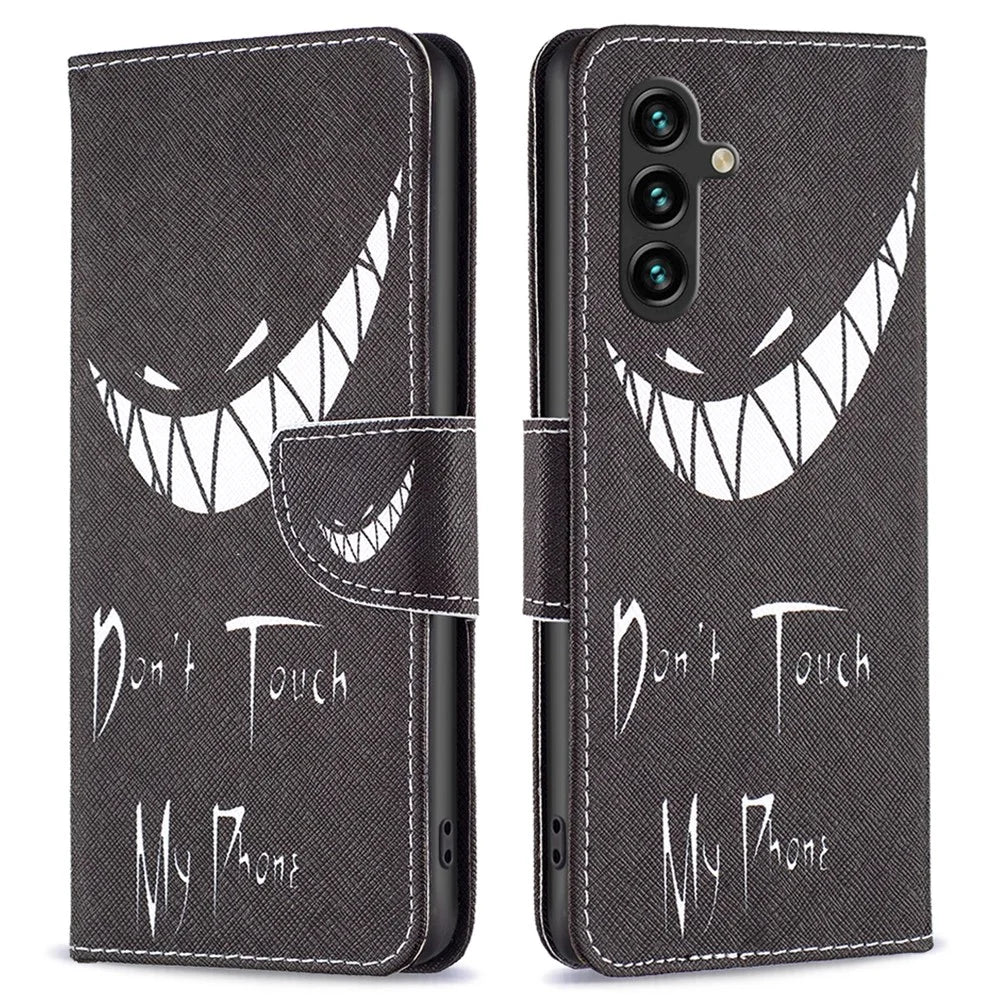 For Samsung Galaxy A56 5G Wallet Case Pattern Print Phone Leather Cover - Don't Touch My Phone - 1