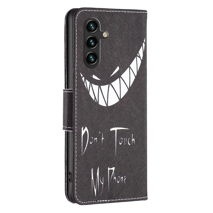 For Samsung Galaxy A56 5G Wallet Case Pattern Print Phone Leather Cover - Don't Touch My Phone - 5