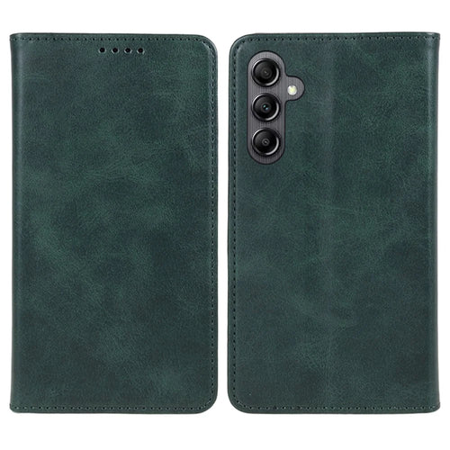 For Samsung Galaxy A56 5G Case Strong Magnetic PU Leather Phone Cover Calf Texture - Green - 1