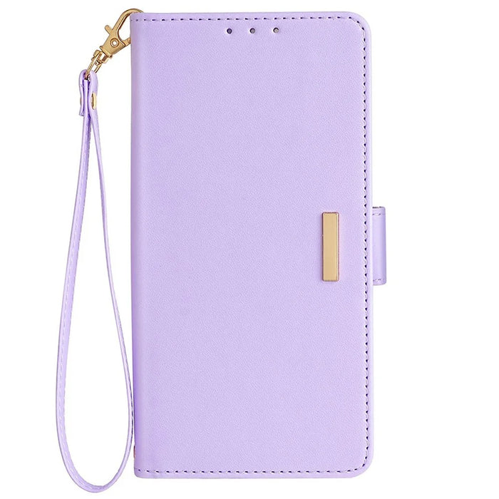 For Samsung Galaxy A56 5G Leather Wallet Case RFID Blocking Stand Cover with Hand Strap - Purple - 7