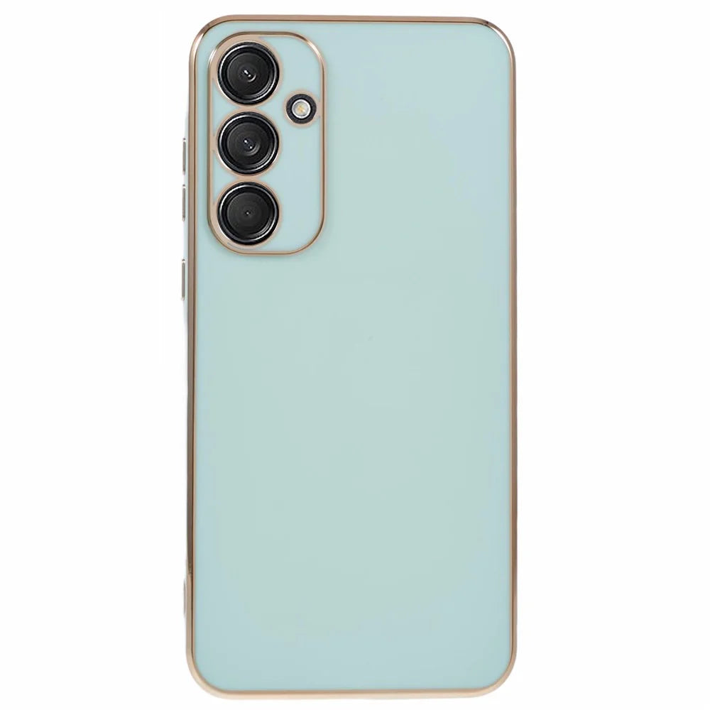 For Samsung Galaxy A36 5G Case TPU Slim Fit Shockproof Phone Cover 6D Electroplating - Cyan - 1