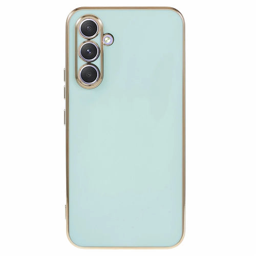 For Samsung Galaxy A56 5G Case TPU Slim Fit Shockproof Phone Cover 6D Electroplating - Cyan - 1