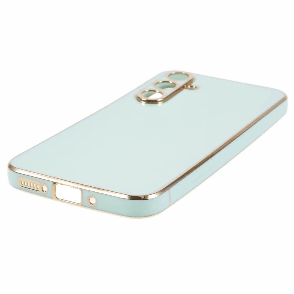 For Samsung Galaxy A56 5G Case TPU Slim Fit Shockproof Phone Cover 6D Electroplating - Cyan - 4