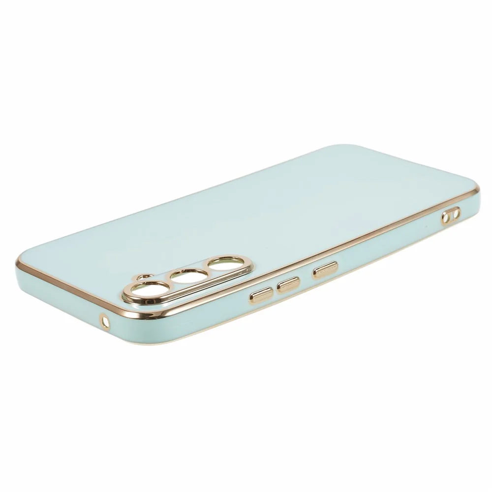 For Samsung Galaxy A56 5G Case TPU Slim Fit Shockproof Phone Cover 6D Electroplating - Cyan - 5