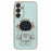 For Samsung Galaxy S24 Case Electroplating Soft TPU Phone Cover with Astronaut Hidden Kickstand - Cyan - 1