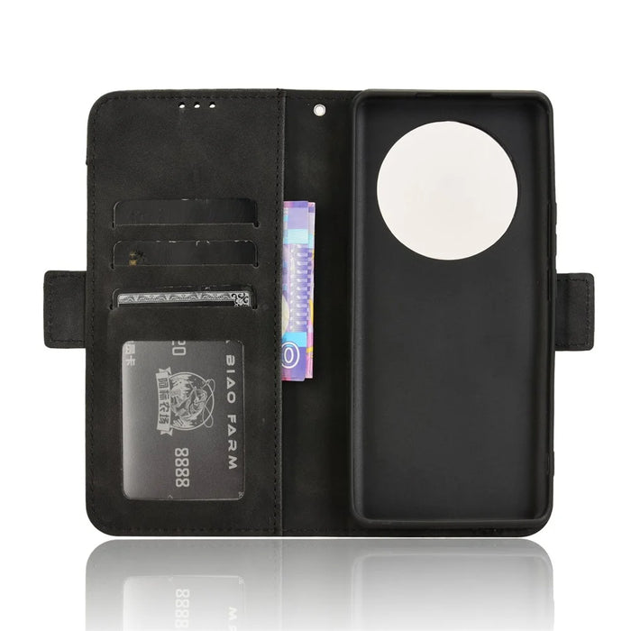 For Realme 13+ 5G / 13 Pro 5G (China) Leather Case Phone Wallet Cover with Multiple Card Slots - Black - 3