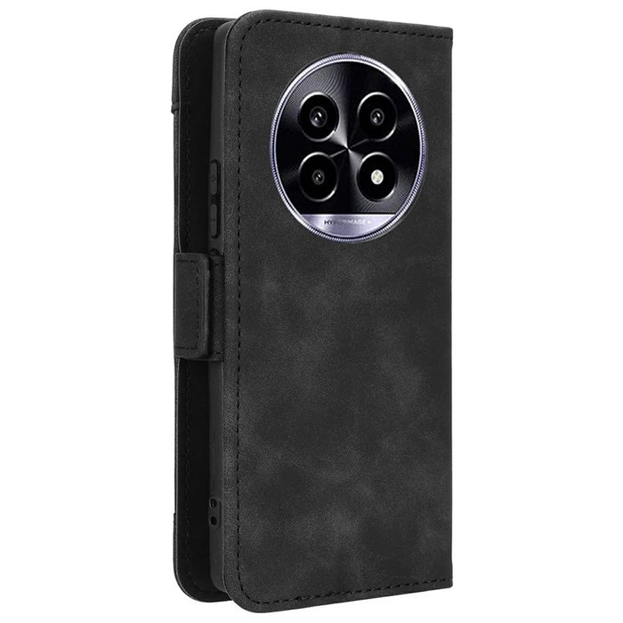 For Realme 13+ 5G / 13 Pro 5G (China) Leather Case Phone Wallet Cover with Multiple Card Slots - Black - 7