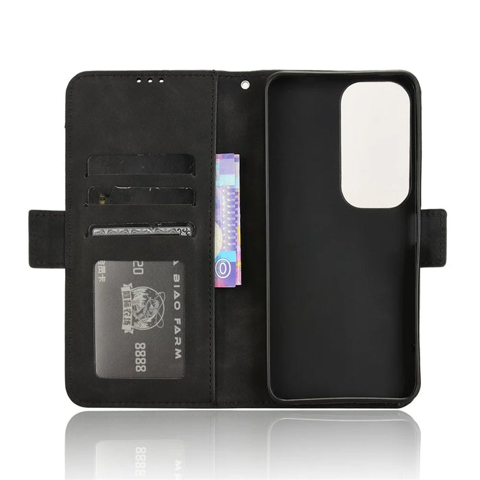 For vivo Y19s 4G / Y29 5G Leather Case Phone Wallet Cover with Multiple Card Slots - Black - 3
