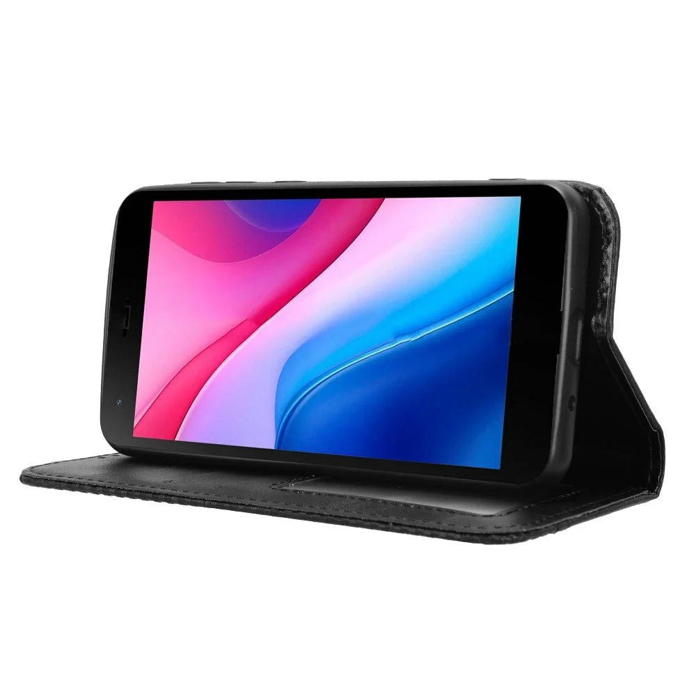 For ZTE Blade A35 Lite / A35 Core Leather Case Wallet Stand Retro Texture Phone Cover - Black - 3