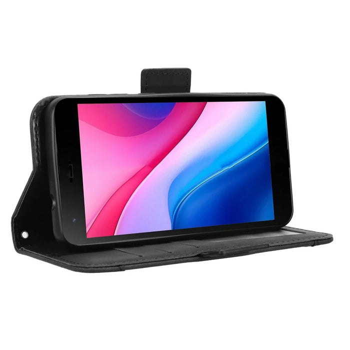 For ZTE Blade A35 Lite / A35 Core Leather Case Phone Wallet Cover with Multiple Card Slots - Black - 5