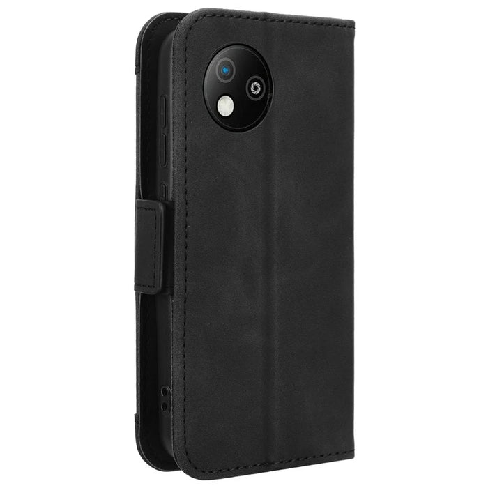 For ZTE Blade A35 Lite / A35 Core Leather Case Phone Wallet Cover with Multiple Card Slots - Black - 7