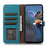 For Samsung Galaxy A36 5G Case RFID Blocking Genuine Cow Leather Phone Cover Litchi Texture - Blue - 2