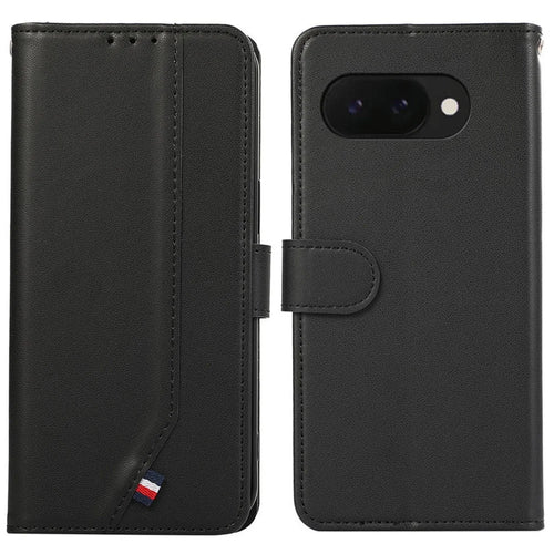 For Google Pixel 9a Case RFID Blocking Flip Leather Phone Cover - Black - 1