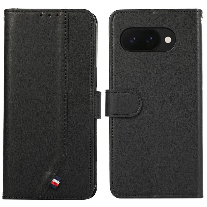 For Google Pixel 9a Case RFID Blocking Flip Leather Phone Cover - Black - 1