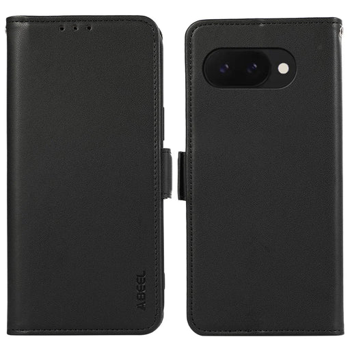 ABEEL For Google Pixel 9a Case Leather Phone Cover with RFID Blocking Wallet - Black - 1