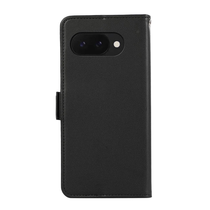 ABEEL For Google Pixel 9a Case Leather Phone Cover with RFID Blocking Wallet - Black - 7