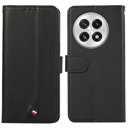 For OnePlus 13 Case RFID Blocking Flip Leather Phone Cover - Black - 1